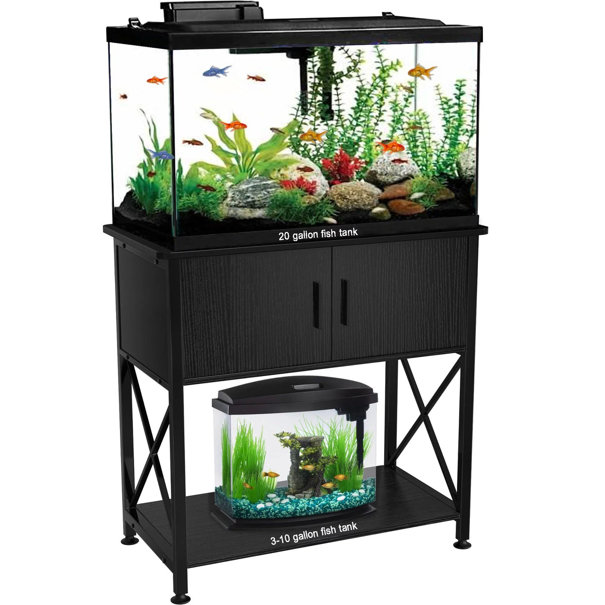 Metal Aquarium Stand with Accessories Storage