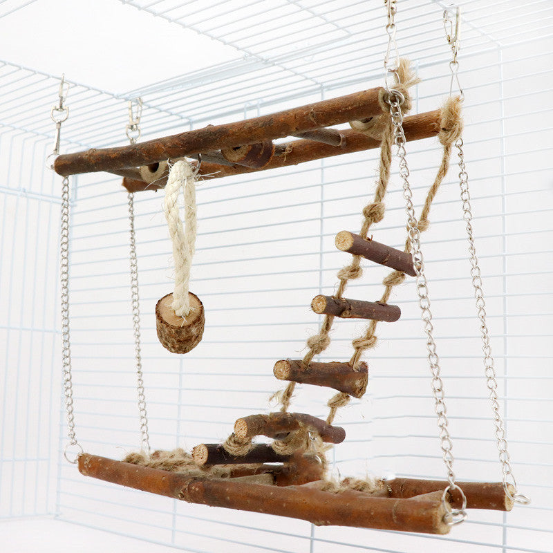 Suspension Wooden Ladder Bridge Climbing Frame Toy