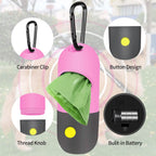 Dog Poop Bag Dispenser with Built-in LED Flashlight