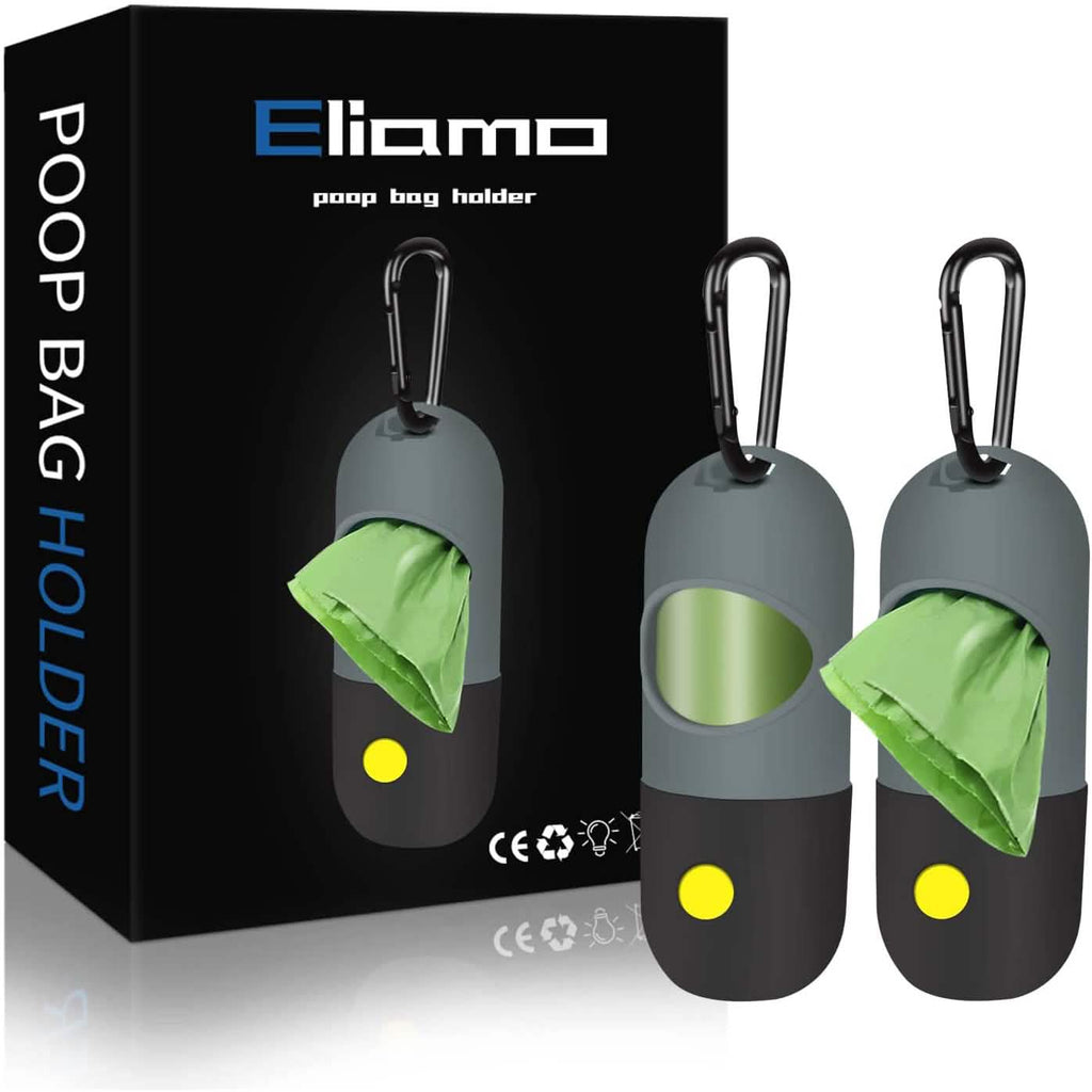 Dog Poop Bag Dispenser with Built-in LED Flashlight