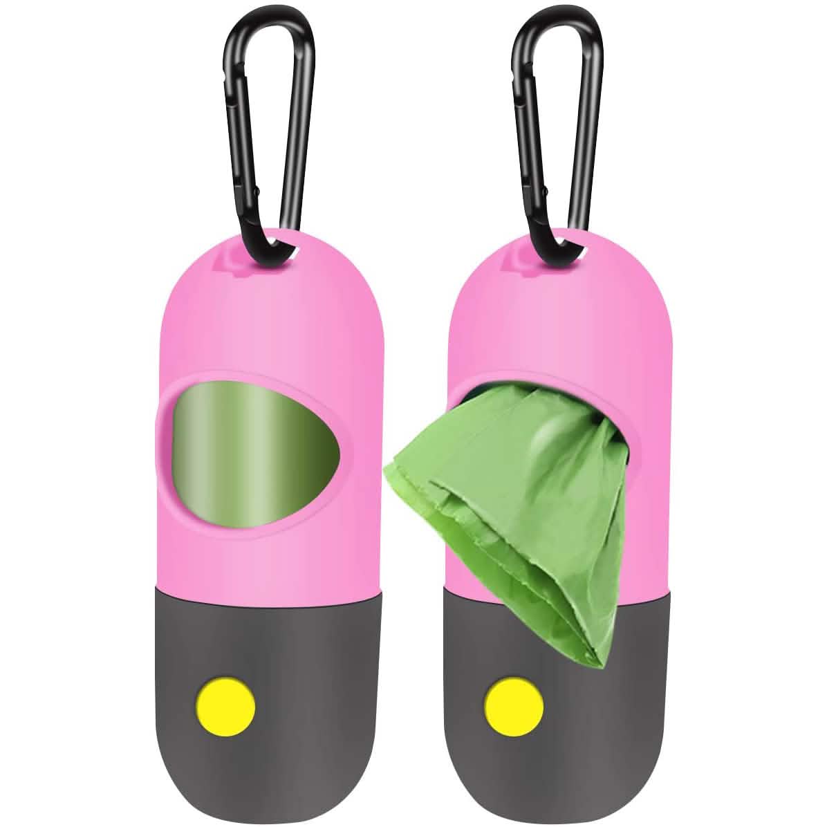 Dog Poop Bag Dispenser with Built-in LED Flashlight