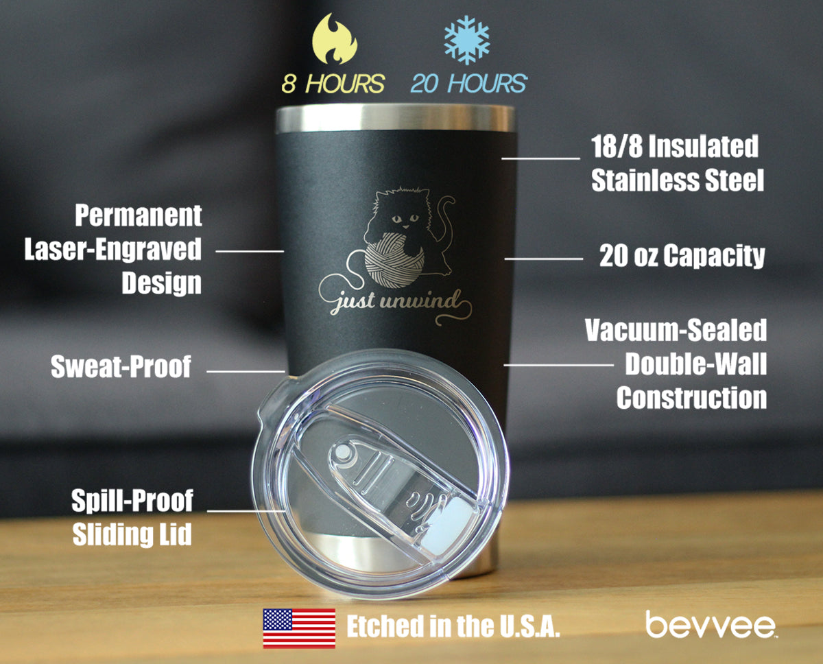 Cat Insulated Coffee Tumbler Cup
