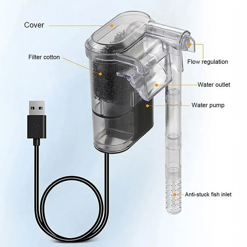 New USB - Powered Aquarium Filter