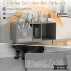 2 Cat Litter Box Enclosure -Gray
