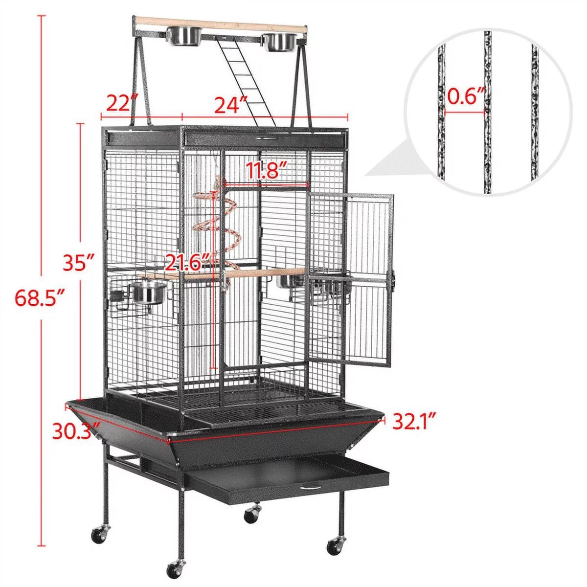 Metal Rolling Bird Cage