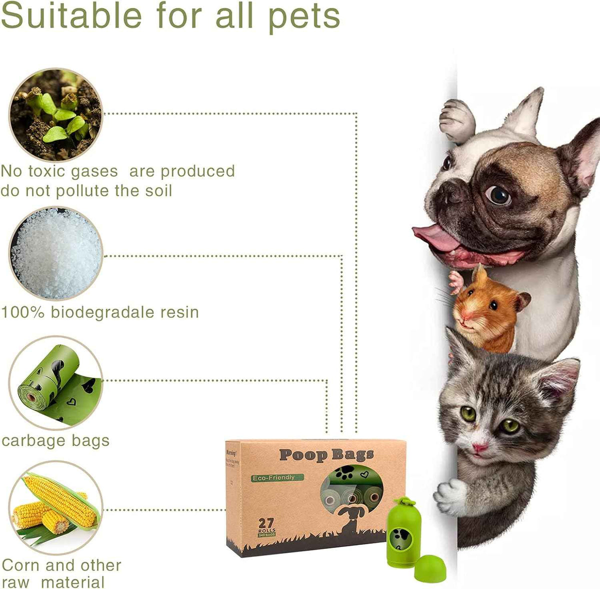 Dog Poop Bags| Leak-Proof, Eco-Friendly