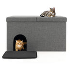Hidden Cat Litter Box Enclosure with Urine Proof Litter Mat