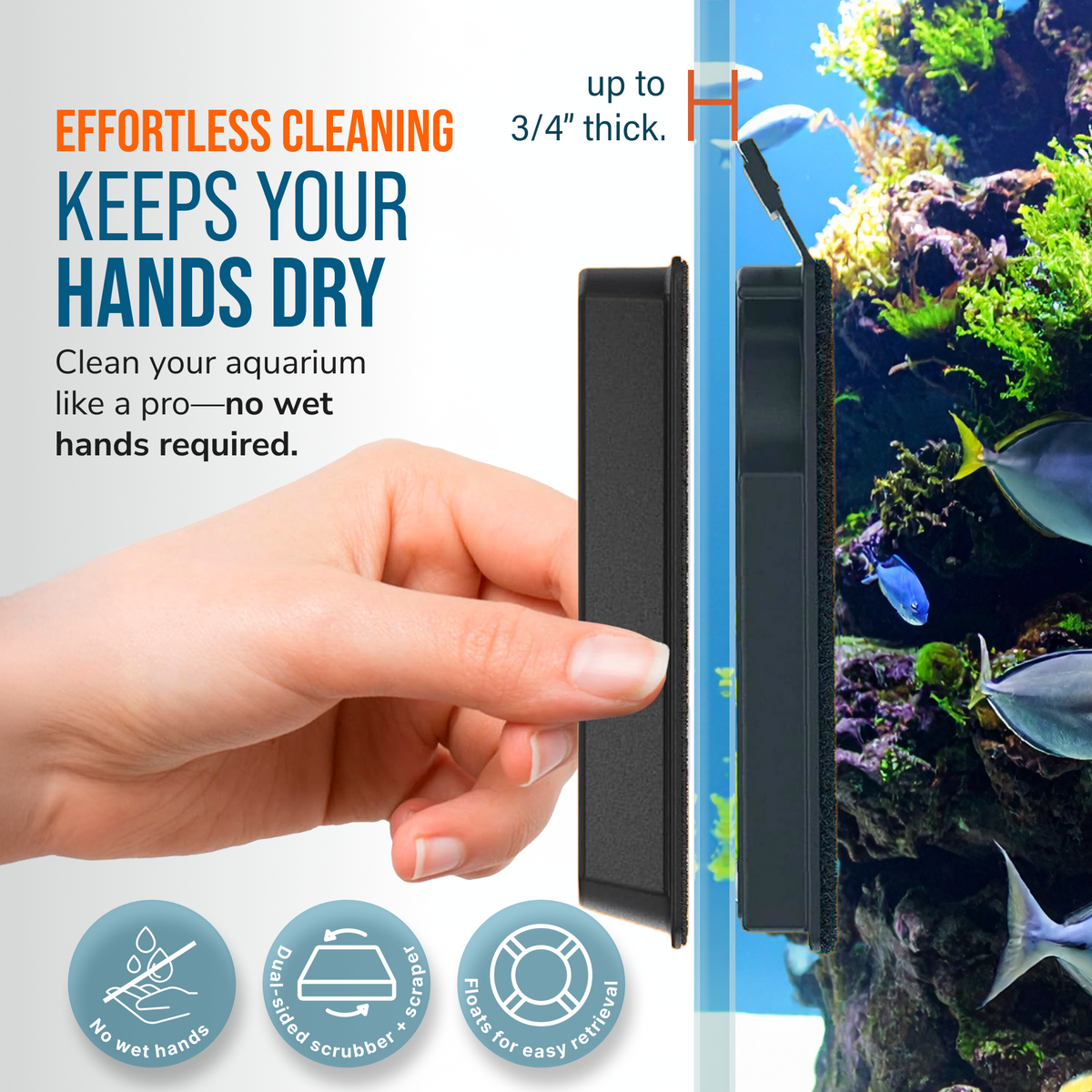 2 in 1 Magnetic Aquarium Algae Cleaner