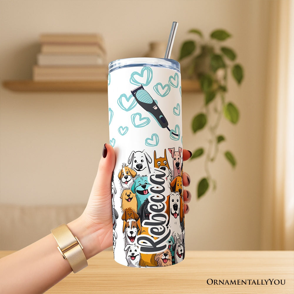 Personalized Tumbler With Lid and Stainless Steel Straw