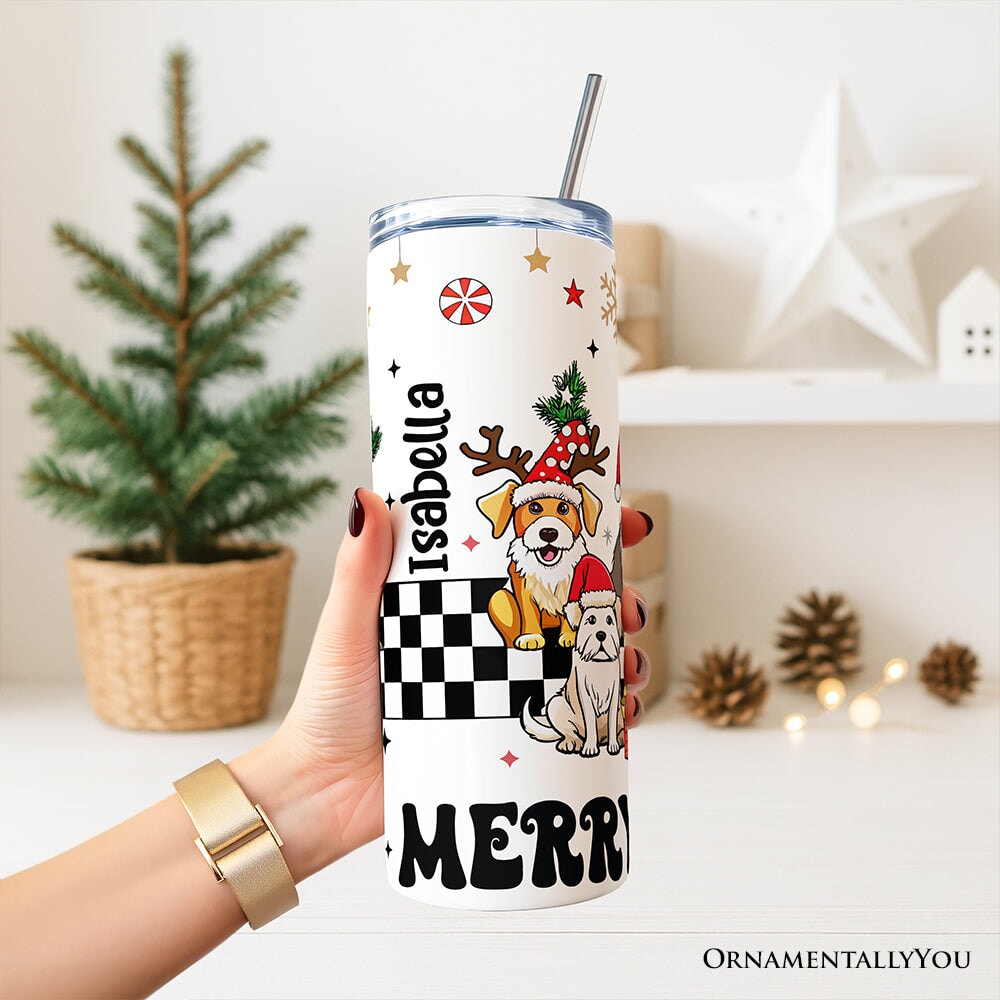 Personalized Tumbler With Lid and Stainless Steel Straw