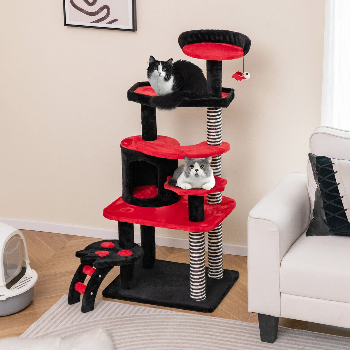 Gothic Cat Tree with Cat Bed
