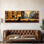 Black Cat Painting Framed Wall Art Gift