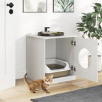 Nightstand Cat Litter Box Enclosure - White
