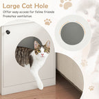 Nightstand Cat Litter Box Enclosure - White