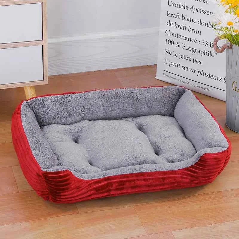 Color Square Winter Warm Pet Bed