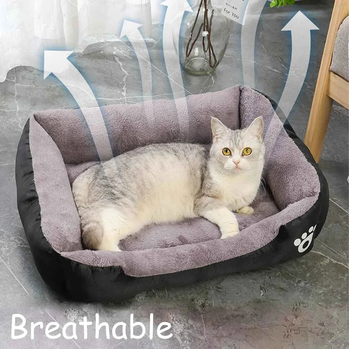 Color Square Winter Warm Pet Bed