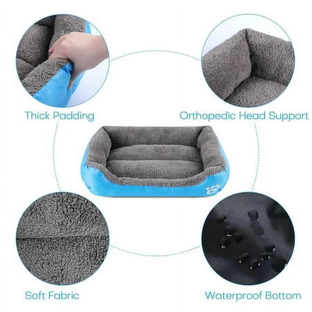 Color Square Winter Warm Pet Bed