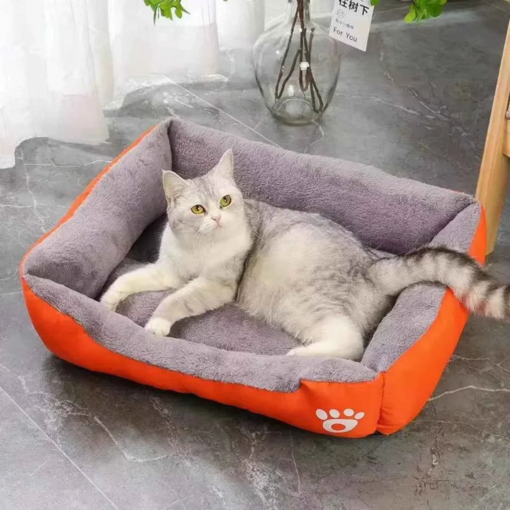 Color Square Winter Warm Pet Bed