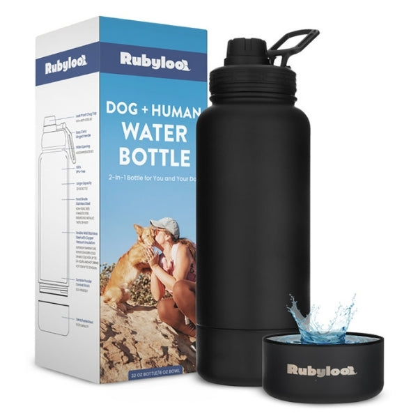 Human Water Bottle with Dog Bowl