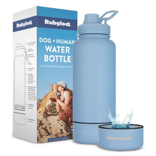 Human Water Bottle with Dog Bowl