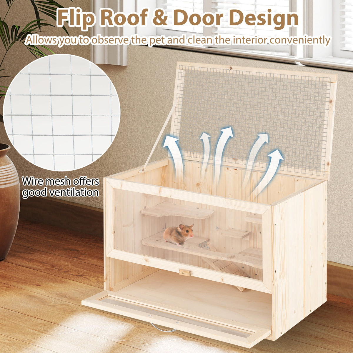 Wooden Hamster Cage