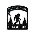 Bigfoot Hide & Seek Champion - Sasquatch Metal Sign