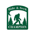 Bigfoot Hide & Seek Champion - Sasquatch Metal Sign