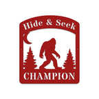 Bigfoot Hide & Seek Champion - Sasquatch Metal Sign