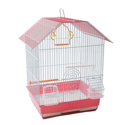 Dual Door  Pink Bird Cage