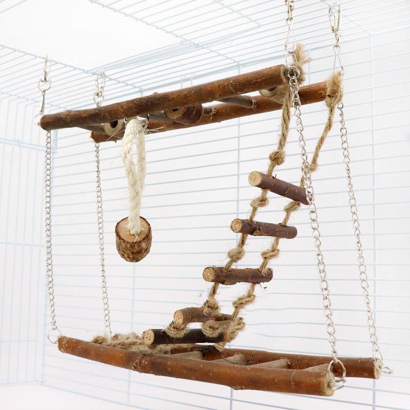 Suspension Wooden Ladder Bridge Climbing Frame Toy