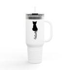 Cursive Tail Cat Lady Travel Mug
