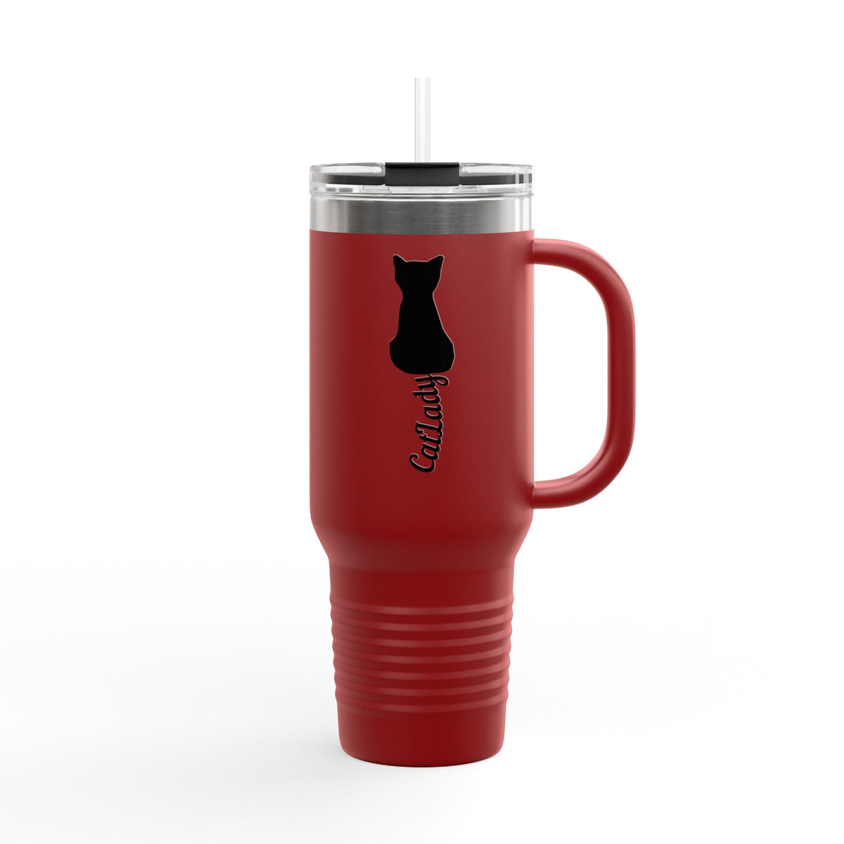 Cursive Tail Cat Lady Travel Mug