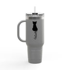 Cursive Tail Cat Lady Travel Mug