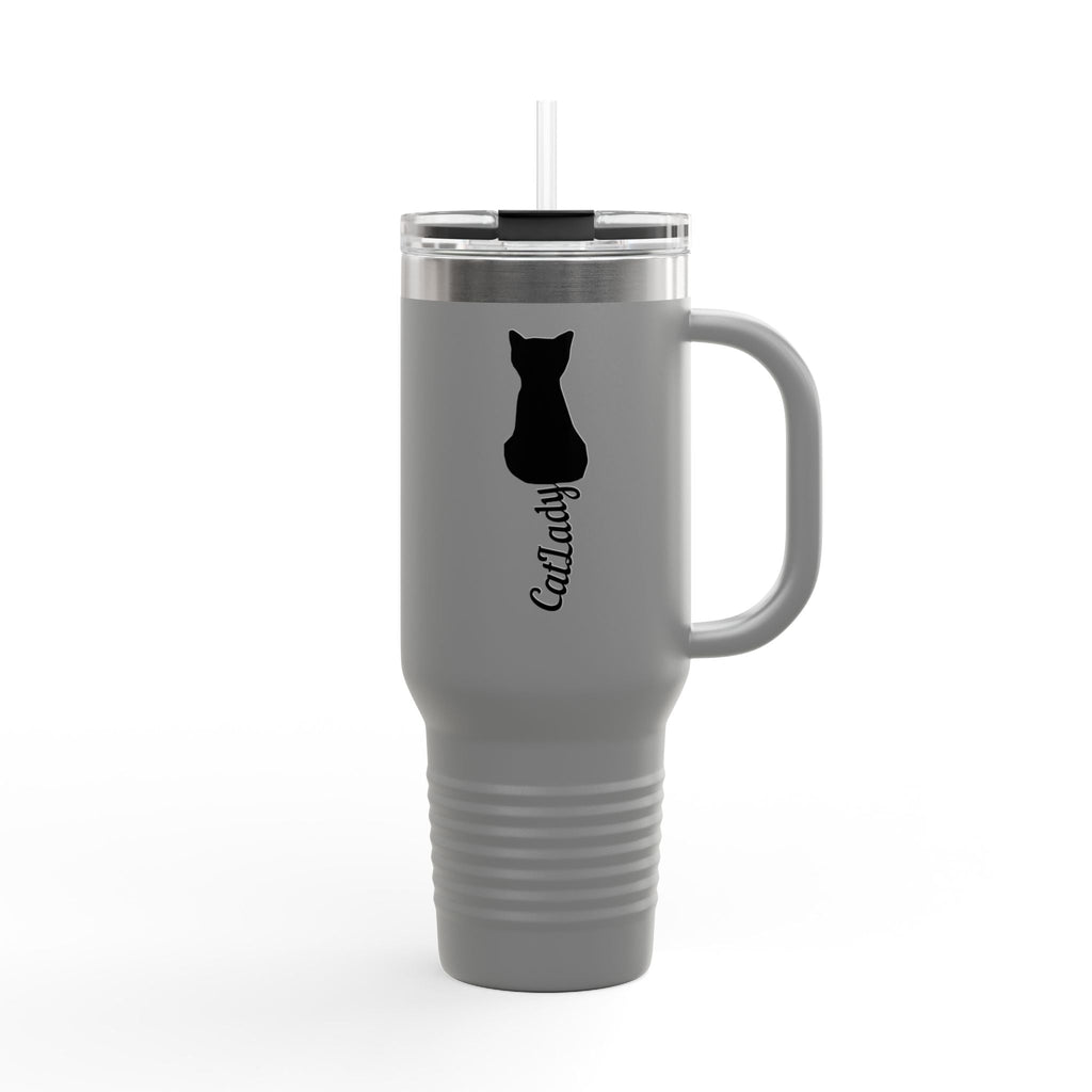 Cursive Tail Cat Lady Travel Mug