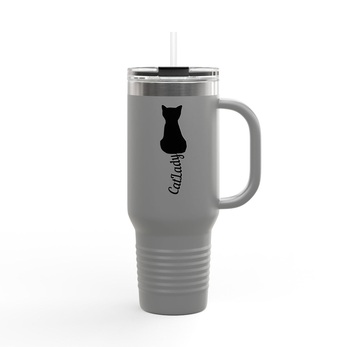 Cursive Tail Cat Lady Travel Mug