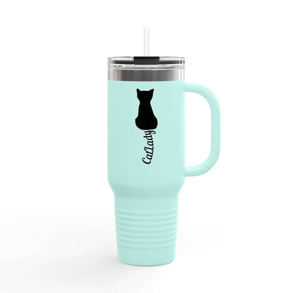 Cursive Tail Cat Lady Travel Mug