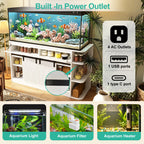 Fish Tank Stand with LED Light & Power Outlets