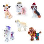 Dog in Hat Glass Christmas Ornament