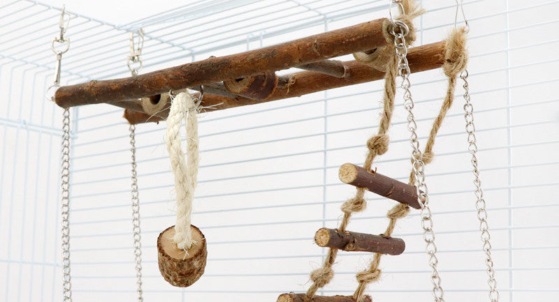 Suspension Wooden Ladder Bridge Climbing Frame Toy