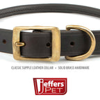 Leather Dog Collars with Brass Hardware