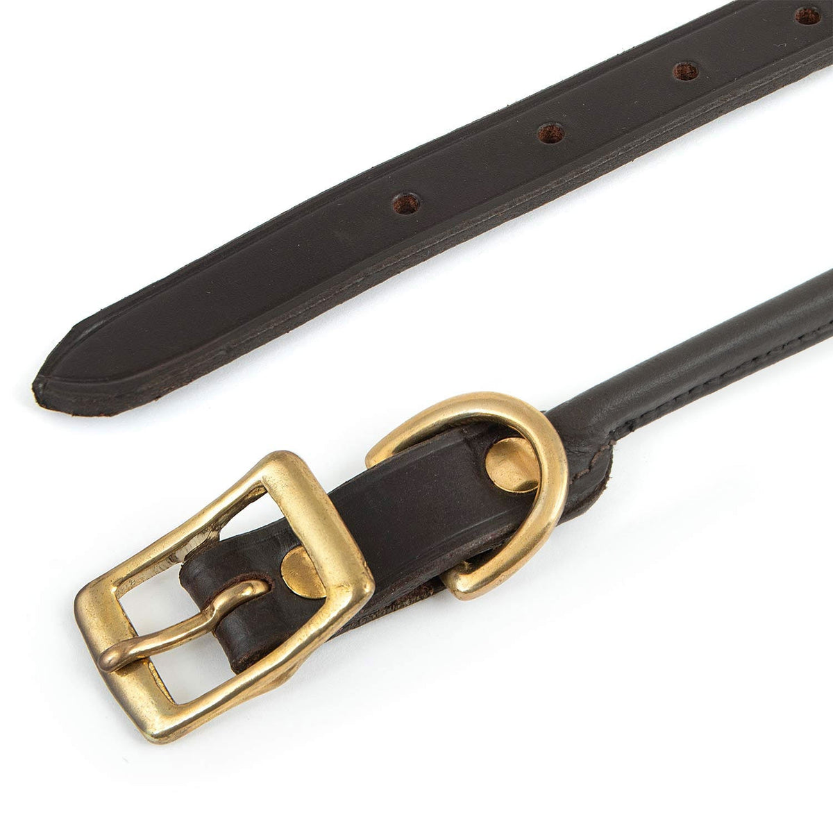 Leather Dog Collars with Brass Hardware