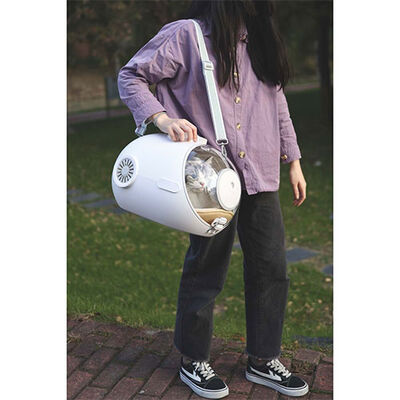 White Submarine Pet Carrier Ventilated Travel Bag