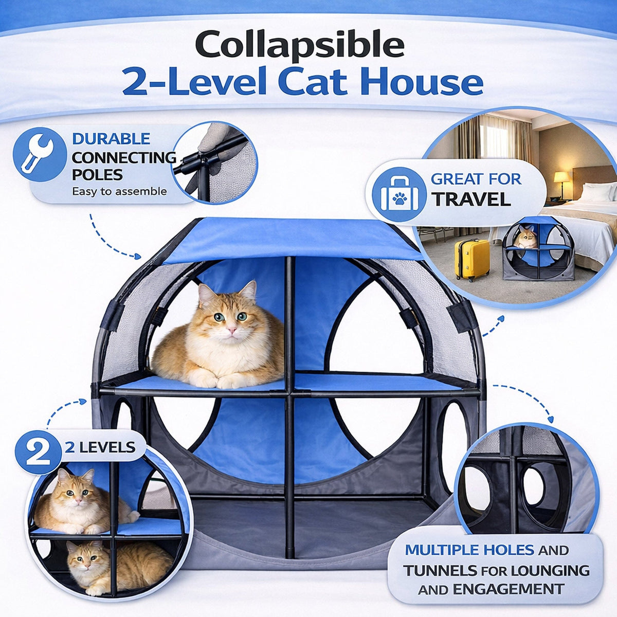 Travel Interactive Kitty Cat Tree Maze Hous