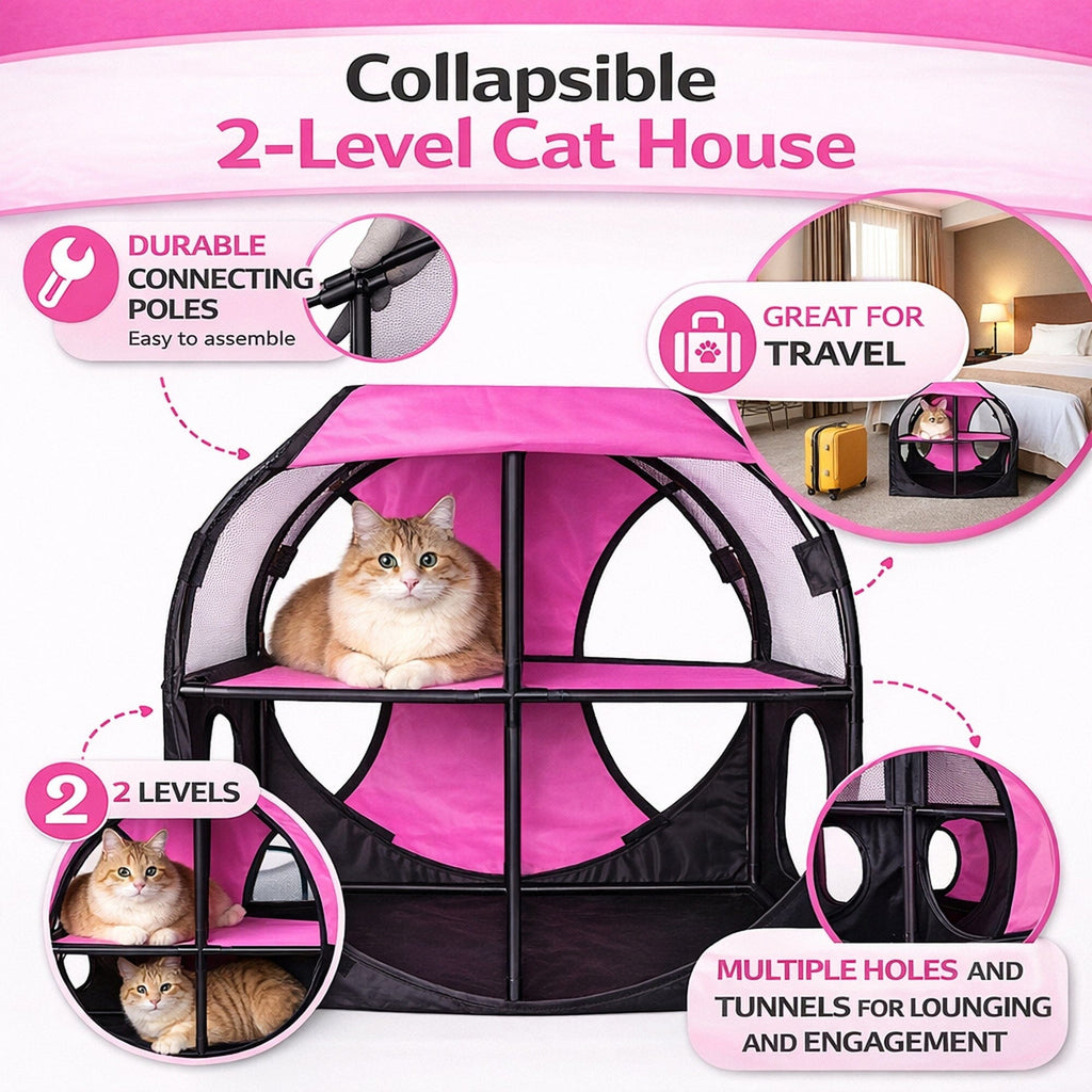 Travel Interactive Kitty Cat Tree Maze Hous